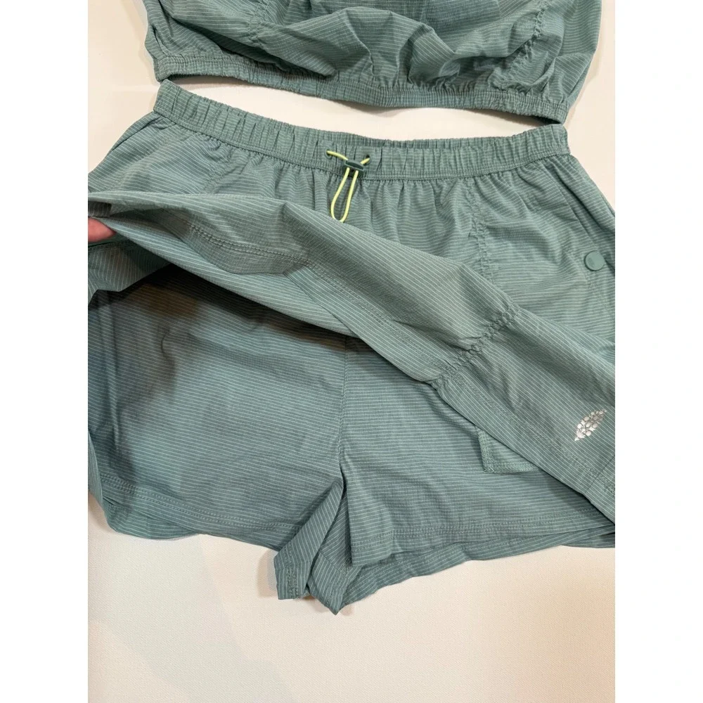 FP Movement Free People Way Home Skort and Tube Top Set Eucalyptus Green Blue S